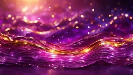 Wall Mural - Abstract Golden and Purple Waves