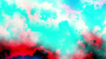 Leinwandbilder - Seamless abstract psychedelic wavy background for loop playback. 4k video. Cloudy nebula background. Natural retro colors.