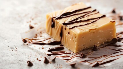 Wall Mural - Creamy caramel fudge drizzled with dark chocolate