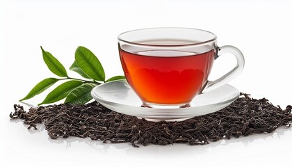 Wall Mural - cup of tea isolated on white background