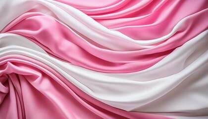 Wall Mural - abstract bright light pink and white cloth waves texture background soft wavy curve pattern