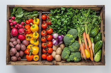 Wall Mural - Fresh Produce in a Wooden Crate