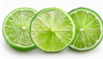 Wall Mural - slice of lime isolated on white background