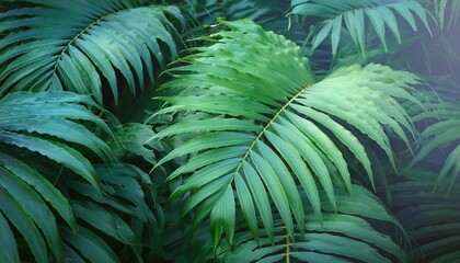 Wall Mural - abstract green fern leaf texture nature background tropical leaf