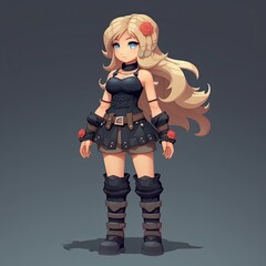 Poster - a girl with long blonde hair and boots