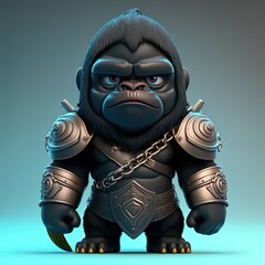 Wall Mural - a gorilla with a chain around its neck