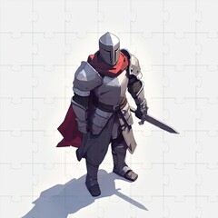 Wall Mural - a man in a suit of armor holding a sword