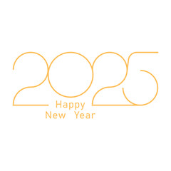 Wall Mural - Happy New Year 2025 logo text design. 2025 number design template. Happy New Year 2025 symbol	
