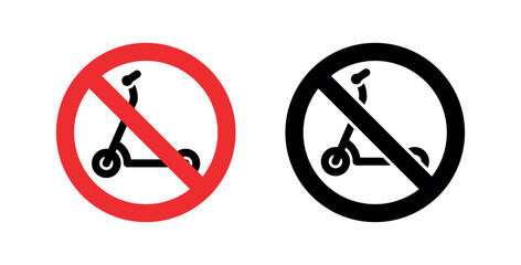 Wall Mural - Scooter or electric scooter icon. A street vehicle for moving around the city. Traveling and riding an electric scooter is prohibited. Personal mobility device. Speed ​​or route attribute.