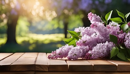 Canvas Print - lilac flowers spring blossom sunny day light bokeh background