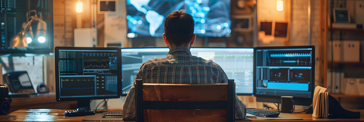 Canvas Print - person working on a computer