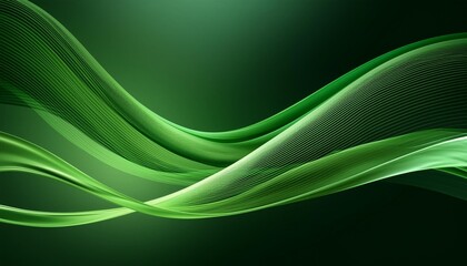 Wall Mural - green wave abstract background design element curves banner