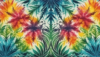 Wall Mural - beautiful reggae style tie dye seamless pattern motif