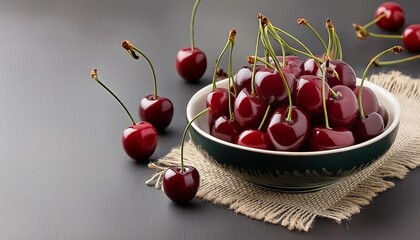 Wall Mural - ripe cherries or cherries of red burgundy color