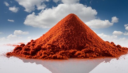 Wall Mural - pile of red paprika powder isolated on white background clipping