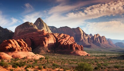 Wall Mural - red rock mountains in desert