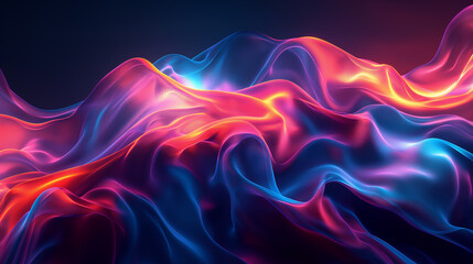 Fototapete - Colorful abstract wave pattern forming in the dark