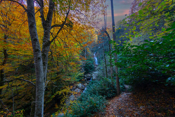 Poster - Oylat waterfall in Bursa province in Turkey.