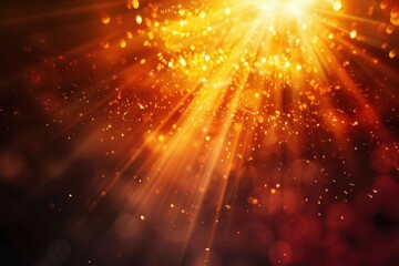 Wall Mural - radiant sunburst beams illuminating mysterious dark void abstract background