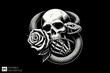 © Niken - Dark art scary skull head tied by snake illustration graphic design ideas