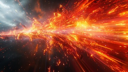 an abstract background with a dynamic geometric explosion, transitioning from red to orange to yello