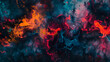 © onlybert - Smoke billows from a raging inferno set against a dark background