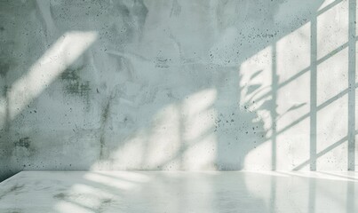 Wall Mural - Top view of a white concrete countertop, pastel background