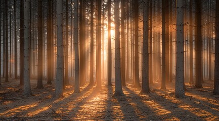 Canvas Print - sunset in the woods