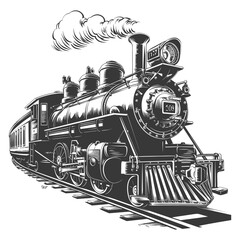 Vintage engraving illustration of a steam locomotive train