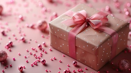 valentine s day gift boxes,decorations on vertical pink background.stock photo