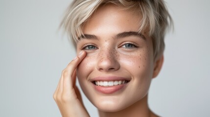 Wall Mural - The smiling blonde woman