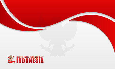 Wall Mural - Happy Independence Day Republic Of Indonesia, 17 august. greeting card with red and white design