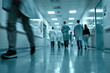© Poramet - Doctors and medical staff walk down in hospital, Busy corridor in medical clinic with motion blur effect