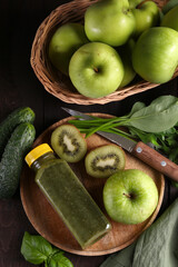 Wall Mural - smoothie made from apples and fresh herbs healthy eating