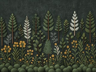 Wall Mural - Invigorating forest designs, showcasing the vibrant and lush beauty of woodland landscapes.