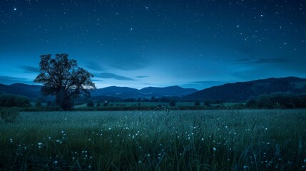 Wall Mural - Healing landscape, night, photo.