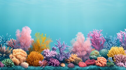 Canvas Print - Create captivating underwater scenes with illustrations featuring colorful coral gardens, exotic fish, and the tranquil beauty of undersea landscapes. Clean and Clear Color, Realistic Photo, ,