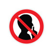 © Nuryadin - Keep quiet / silent please sign. Crossed person talking / Shhh icon in circle. , on white background