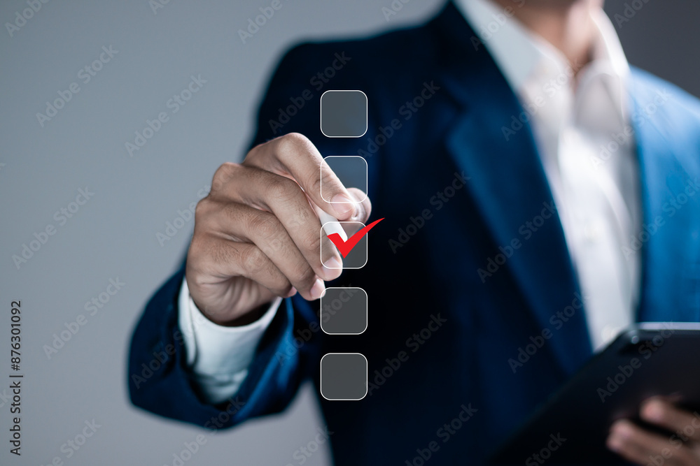 Questionnaire Checkboxes checklist concept, online questionnaire with checkboxes, online exam ...