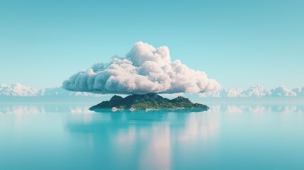 Wall Mural - Illustrate dream-like realms with swirling clouds, ethereal floating islands, and landscapes that challenge perceptions of reality. Clean and Clear Color, Realistic Photo, , Minimalism,