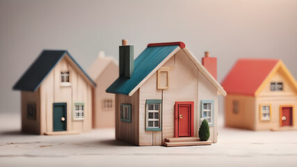 House model. Property home and real estate insurance concept. miniature model house. Mortgage concep. AI generated image, ai..