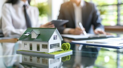 Wall Mural - The model house on desk