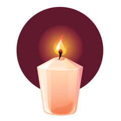 Wall Mural - Candle burning candlelight animation isolated concept. Vector graphic design illustration