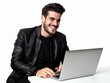 © Furqan - Smiling Man Using Laptop
