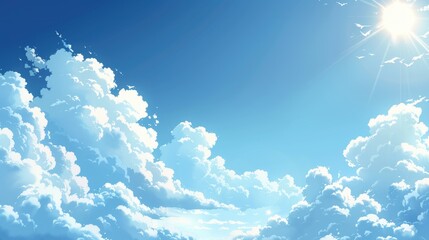 Poster - Background picture of a blue sky with clouds