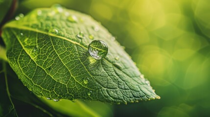 The leaf with water drop