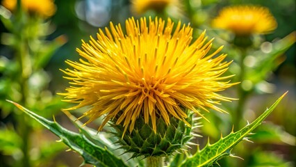 Wall Mural - Yellow garden thistle (Sonchus oleraceus) grows in nature