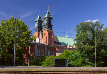 Wall Mural - Poland's Baptism Chapel on Tumski Island on a sunny day, Poznan