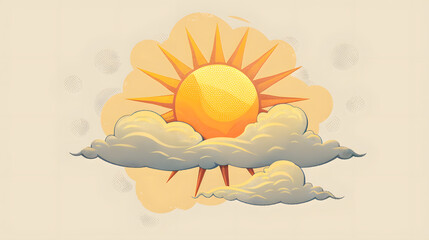 Wall Mural - a sun and cloud