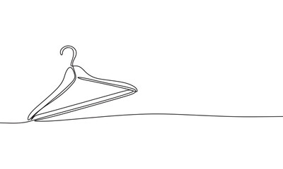 Wall Mural - Hanger one line continuous. Line art hanger. Hand drawn vector art. 